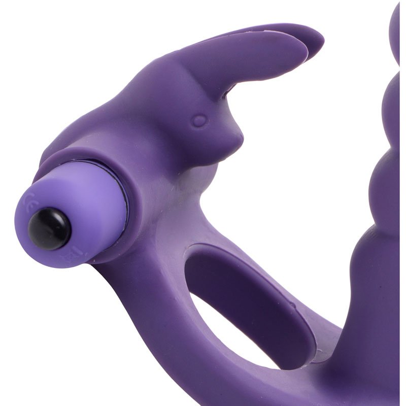 Double Delight Dual Penetration Vibrating Rabbit Cock Ring - Image 3