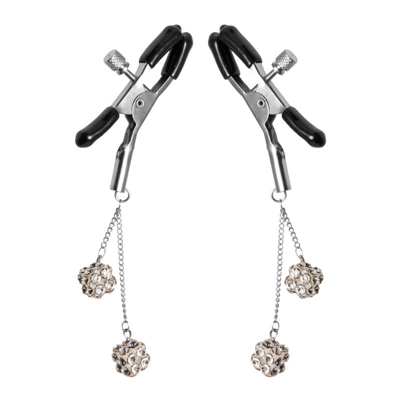 Ornament Adjustable Nipple Clamps with Jewel Accents - Image 3