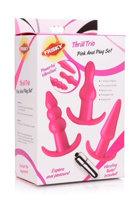 Thrill Trio Anal Plug Set - Pink - Image 4