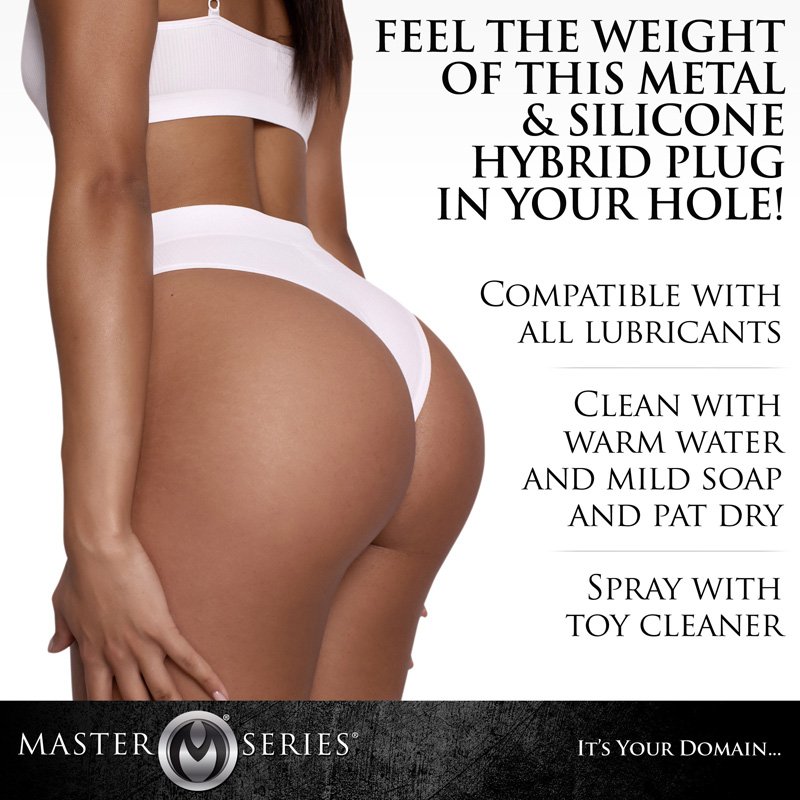 Dark Invader Metal and Silicone Anal Plug - Small - Image 9