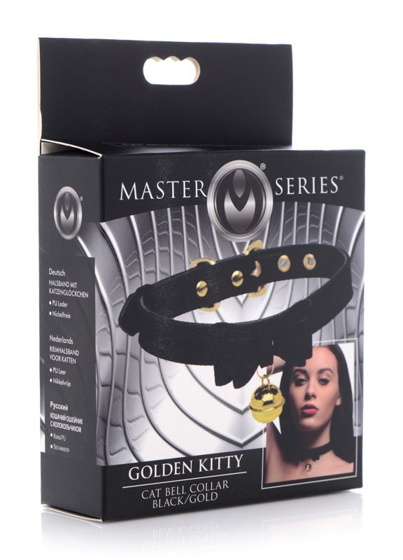 Golden Kitty Cat Bell Collar - Black/Gold - Image 4