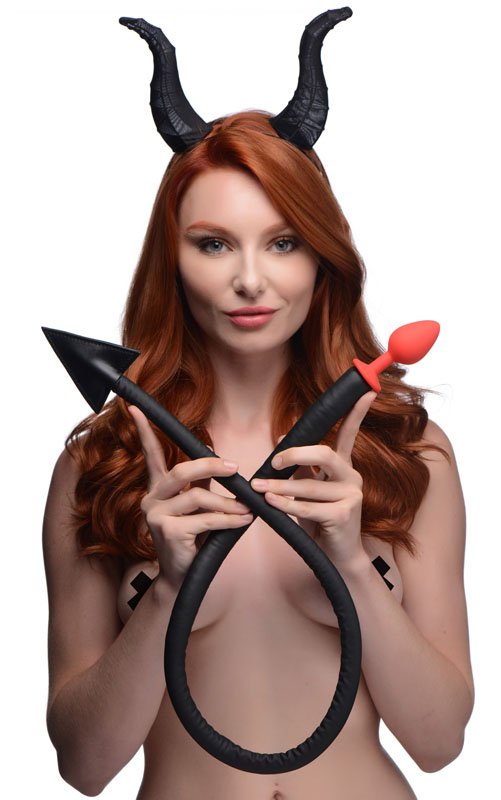 Devil Tail Anal Plug and Horns Set - Image 2
