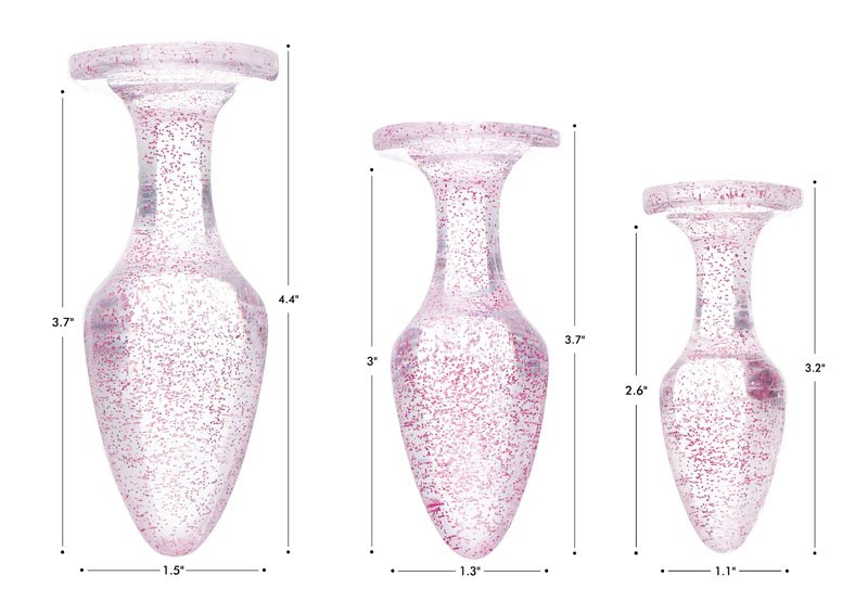 Glitter Gem Anal Plug Set - Pink - Image 4
