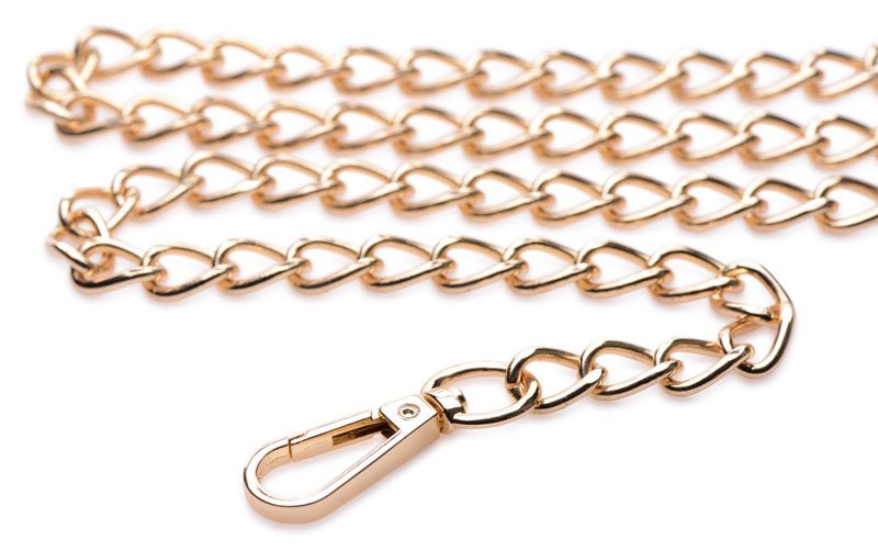 Leashed Lover Black and Gold Chain Leash - Image 4