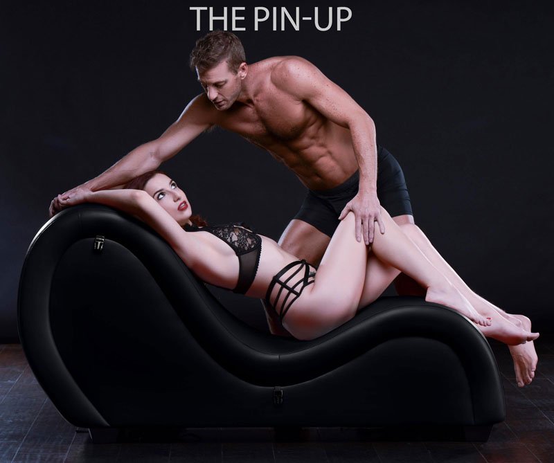Kinky Couch Sex Chaise Lounge with Love Pillows - Black - Image 3