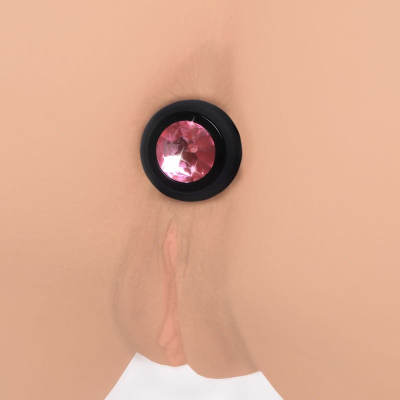 28X Vibrating Silicone Pink Gem Anal Plug - Small - Image 2