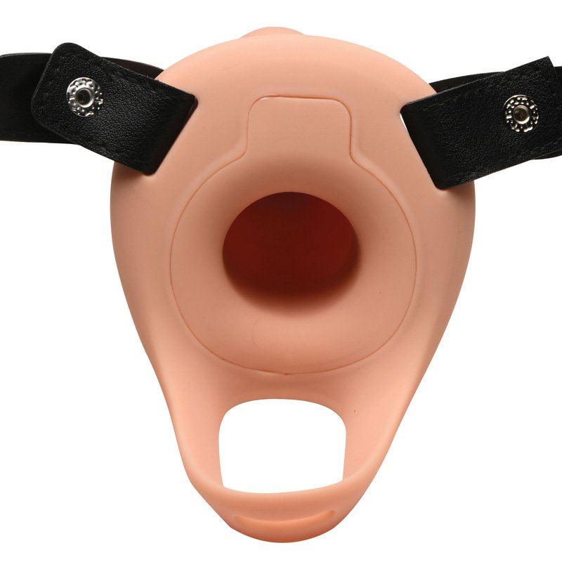 2 Inch Erection 28X Realistic Vibrating Silicone Penis Sheath with Remote - Light - Image 5