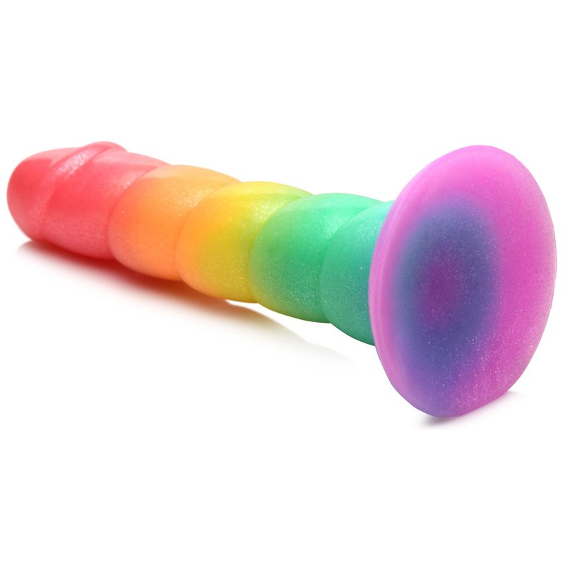Swirl Rainbow Silicone Dildo - Image 7