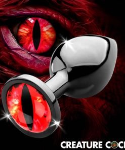 Sinister Eye Red Eye Metal Butt Plug - Medium