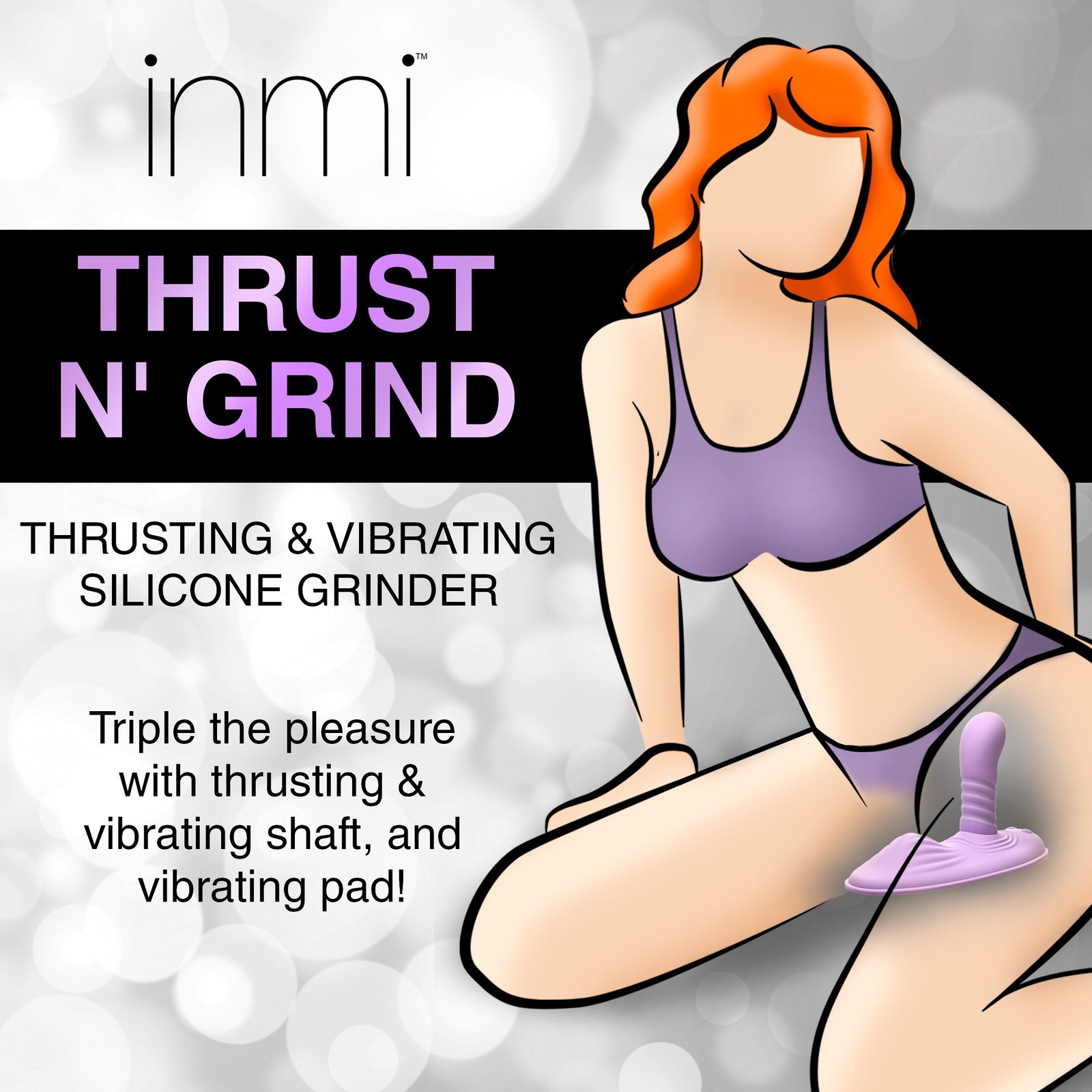 Thrust n' Grind Thrusting and Vibrating Silicone Sex Grinder - Image 2