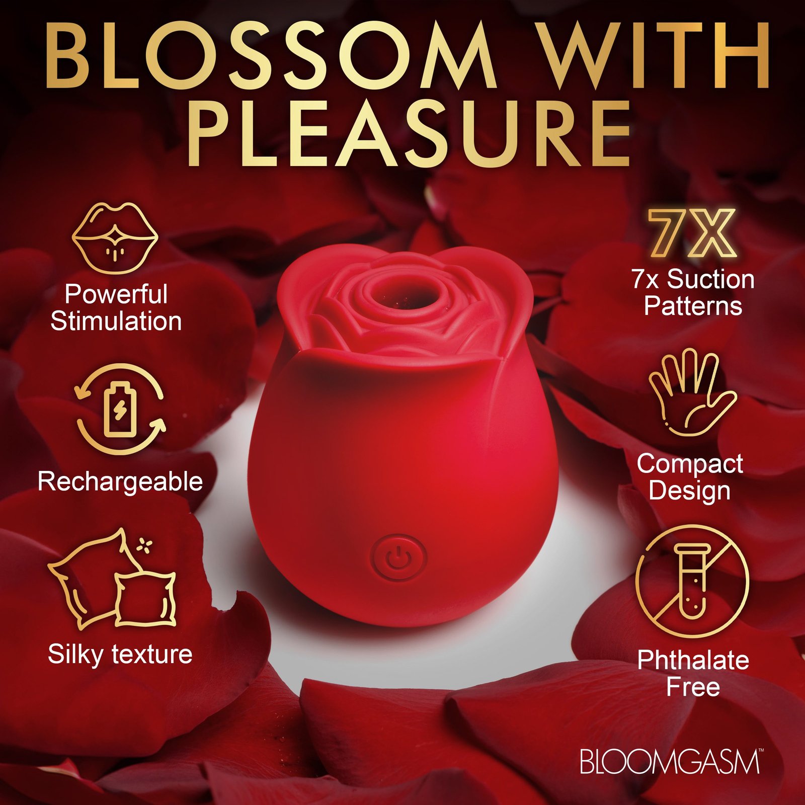 The Perfect Rose Clitoral Stimulator - Red - Image 5