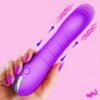 New Thrusting Silicone Dildo - Purple