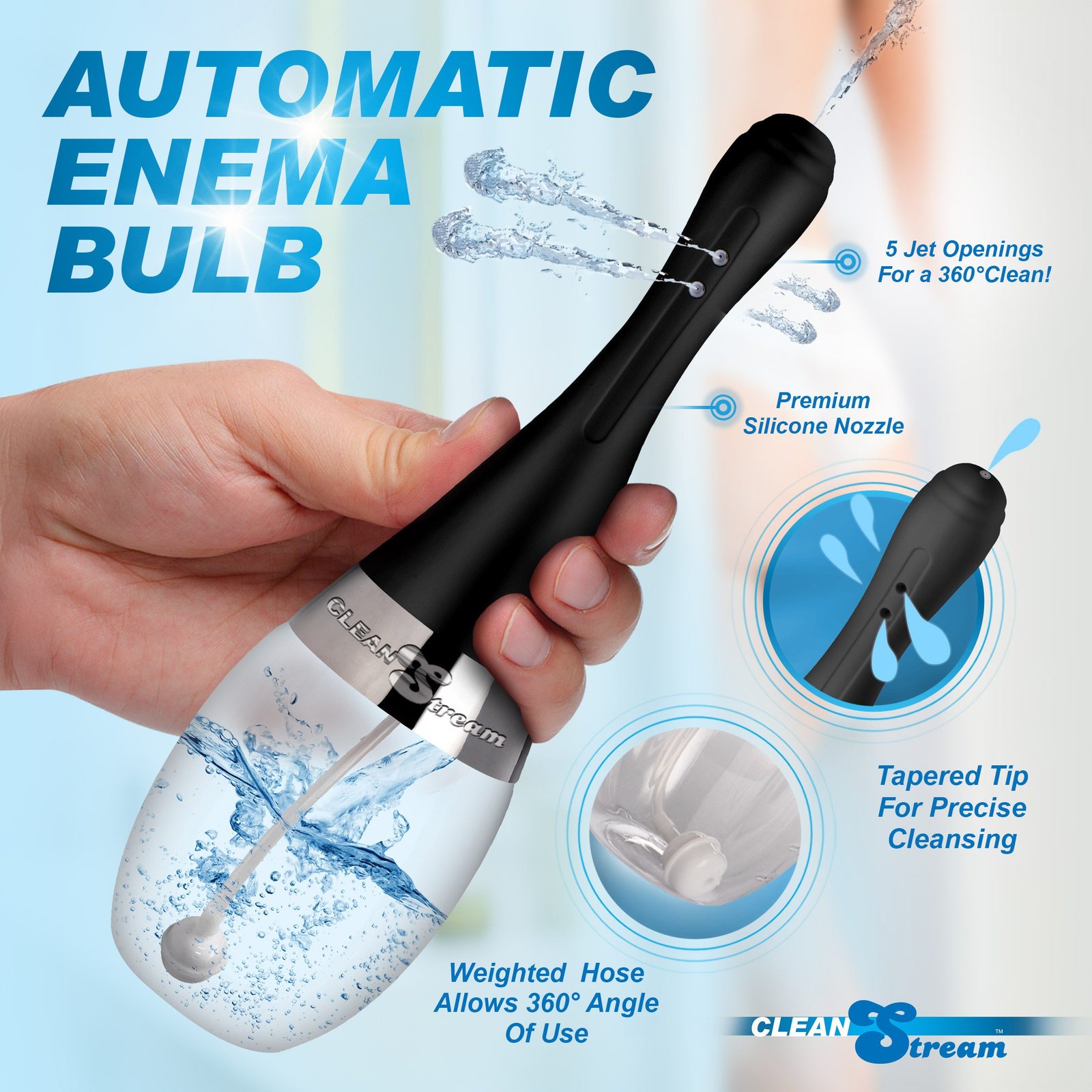 Automatic Enema Bulb with 5 Jet Premium Silicone Nozzle - Image 2