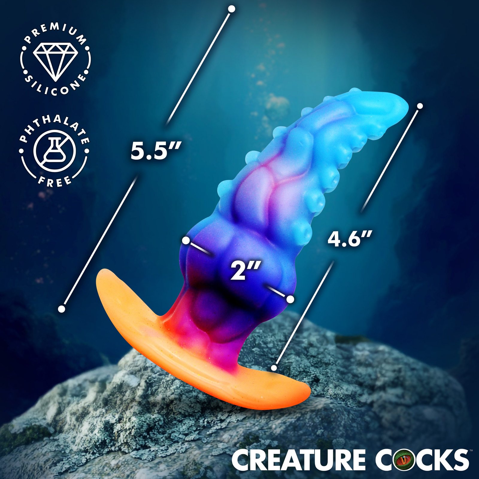 Glowtopus Glow-in-the-Dark Silicone Anal Plug - Image 4
